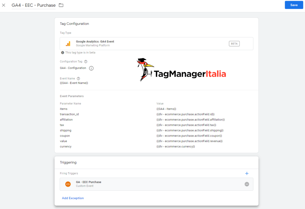 Google Analytics 4 Ecommerce Purchase Event with Google Tag Manager - Matteo Zambon Google Analytics 4 Ecommerce Purchase Event with Google Tag Manager - Matteo Zambon