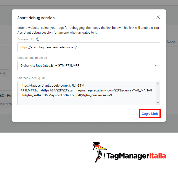 Impostazioni condivisione debug Google Tag Manager Impostazioni condivisione debug Google Tag Manager