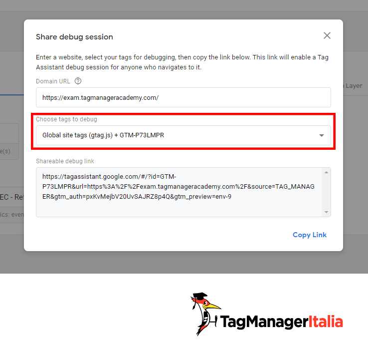 Impostazioni condivisione debug Tag Google Tag Manager Impostazioni condivisione debug Tag Google Tag Manager