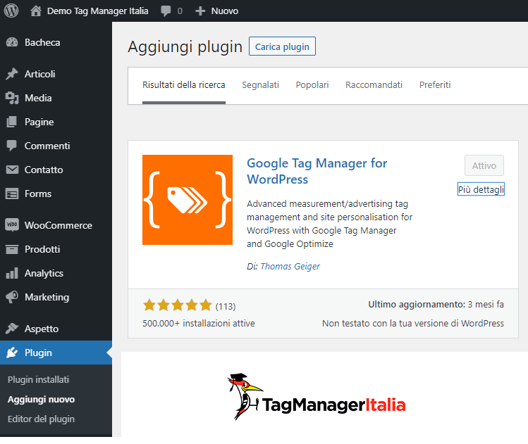 installare GTM con il plugin google tag manager for wordpress installare GTM con il plugin google tag manager for wordpress