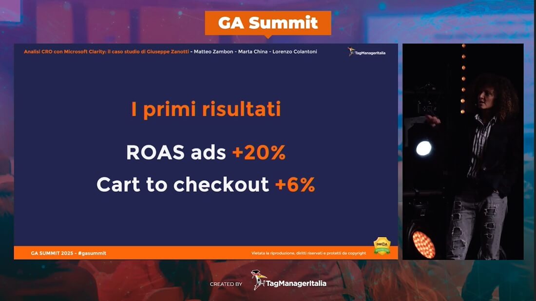 Presentazione risultati caso studio CRO Giuseppe Zanotti - Tag Manager Italia